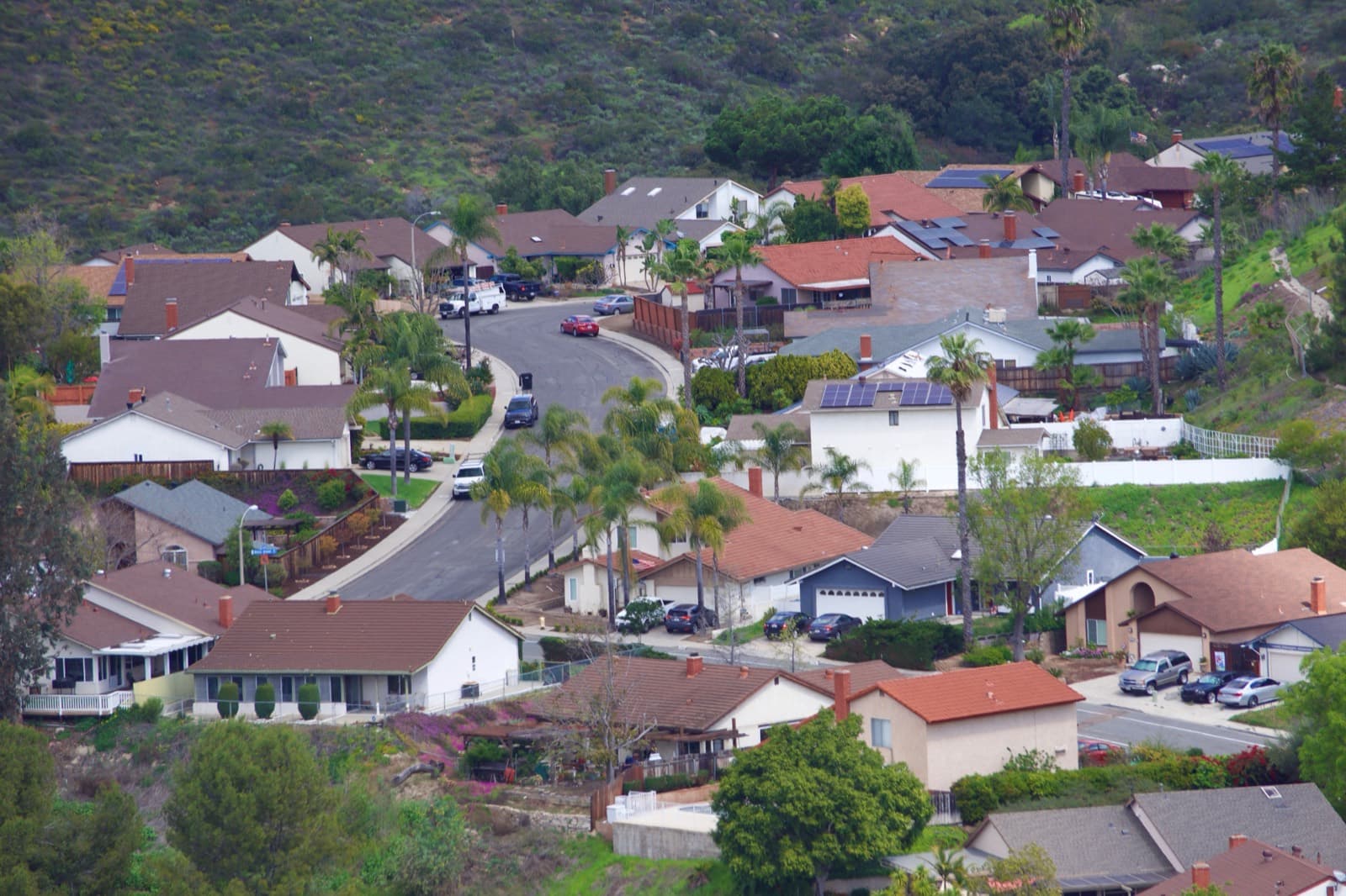 A residential street in southeast Los Angeles County